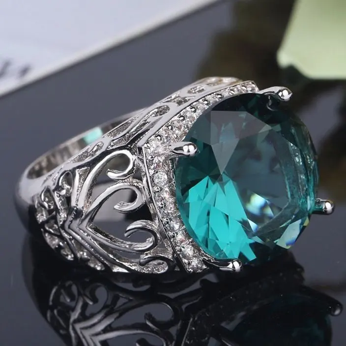 Thumbnail of y30 New Silver Luxury Men's Antique Ring Bling Bling Rapper 181