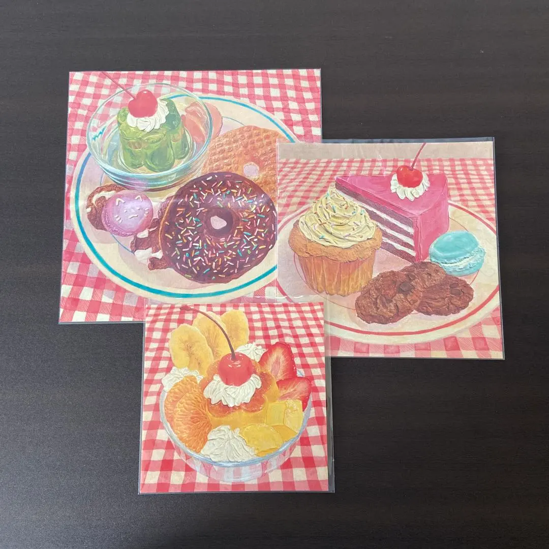 タカハシナツミ 絵画 フルーツサンド 絵肌 アクリルガッシュ 萌え断 サイン入り タカハシナツミ 絵画 フルーツサンド 絵肌 アクリルガッシュ