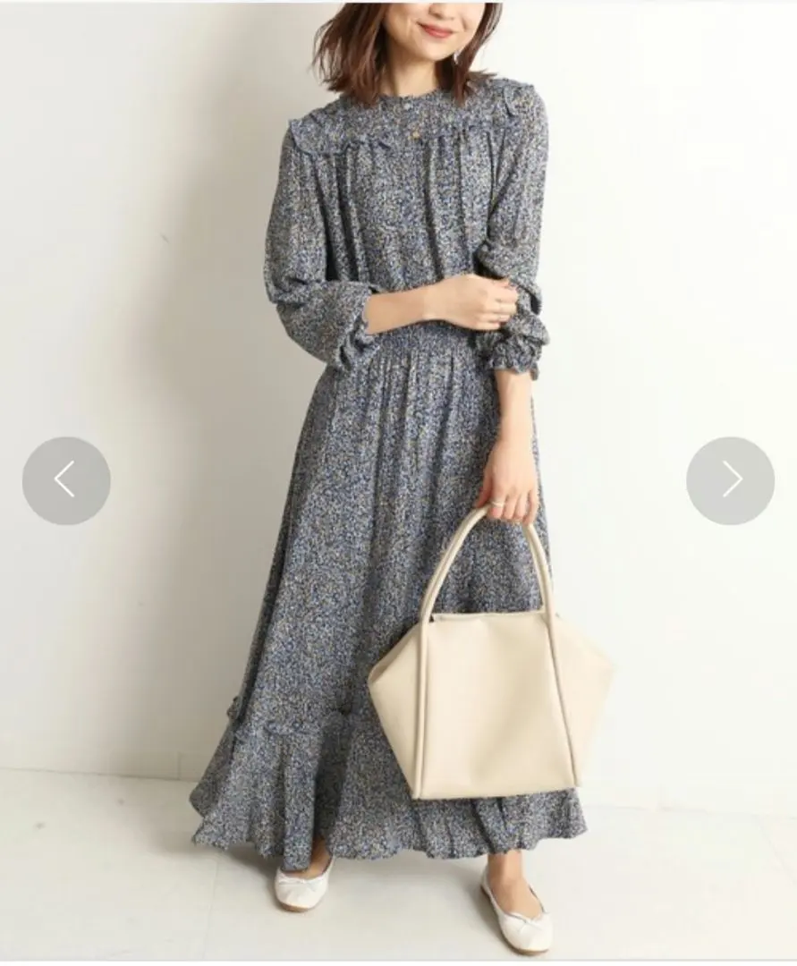 Thumbnail of Sold Out Limited Edition ♡ SLOBE IENA Primula Flower Print Gathered Flare Dress