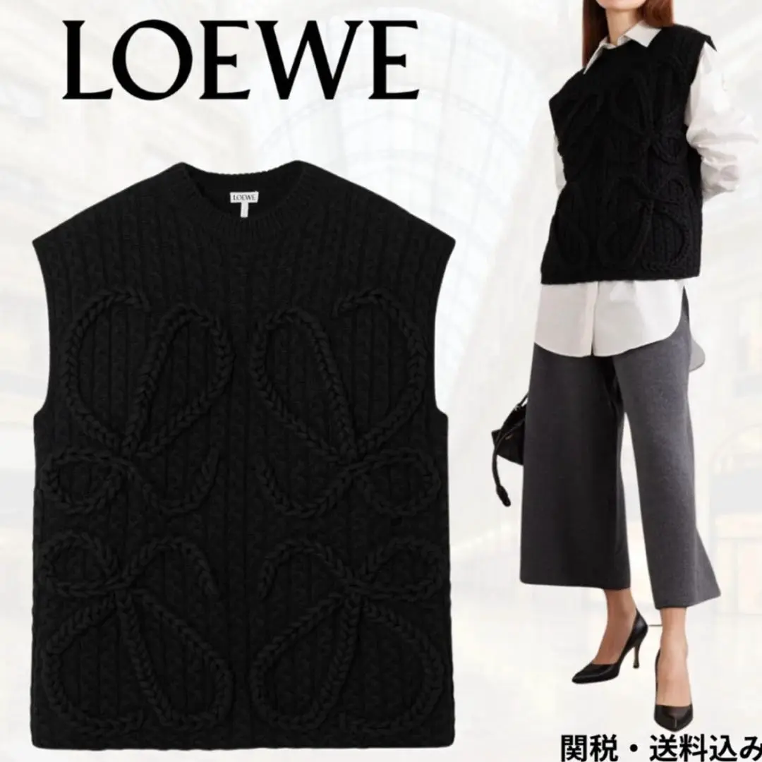 LOEWE ロエベ 本革スエード ジレ ベスト LOEWE ロエベ ベスト アナグラム ウールブレンド (LOEWE/ベスト