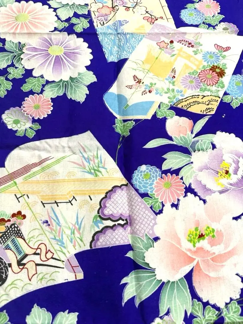 Thumbnail of Antique kimono, obiage, scraps, silk, old fabric, Japanese fabric, old cloth