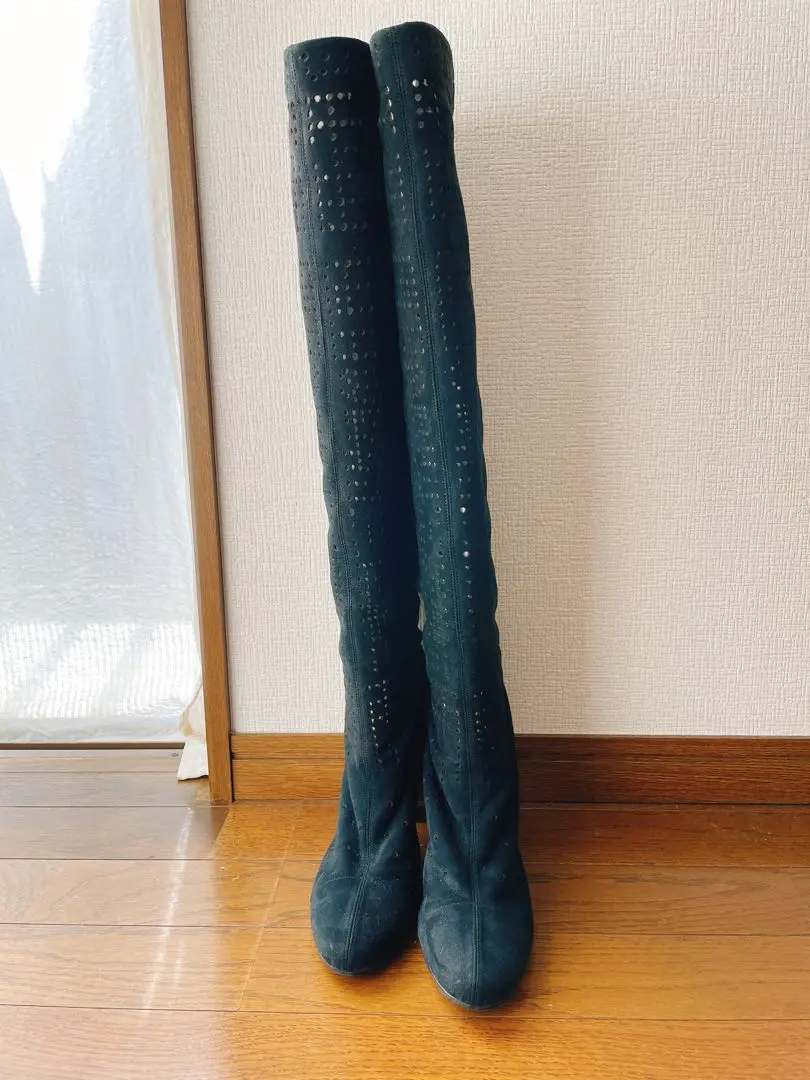 STELLAMcCARTNEY★ Skylaサイハイブーツ New, Black Stella McCartney Skyla Faux Leather Platform