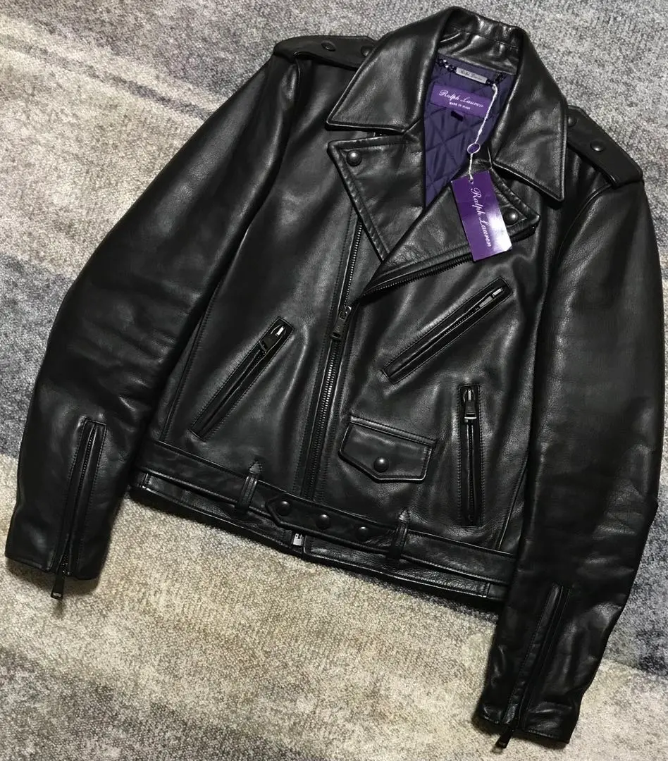 新品未使用　Ralph Lauren ブラックレザーダブルライダース 楽天市場】ダブルライダース（ブランドラルフローレン