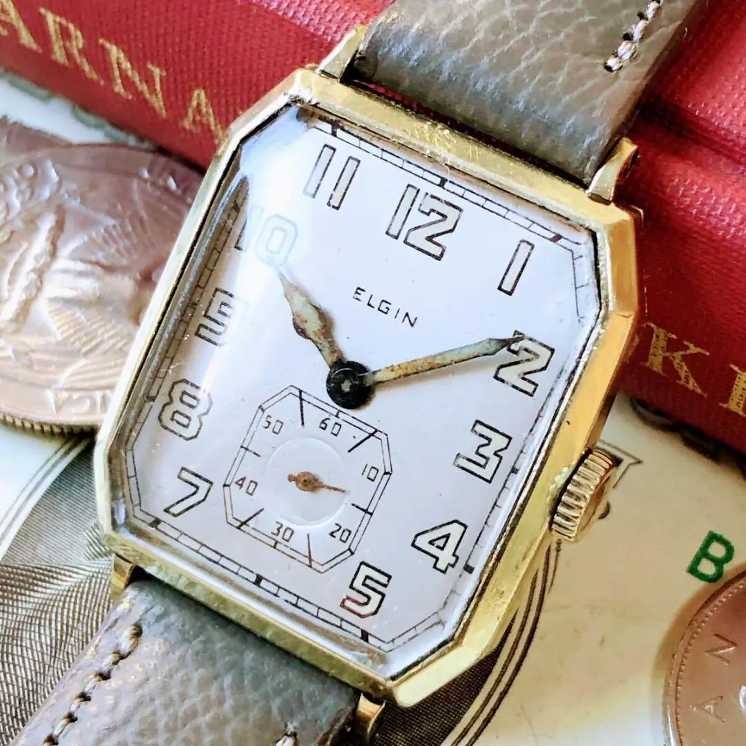 ロードエルジン 14k gold メンズ 腕時計 手巻き時計 50年代 稼働品