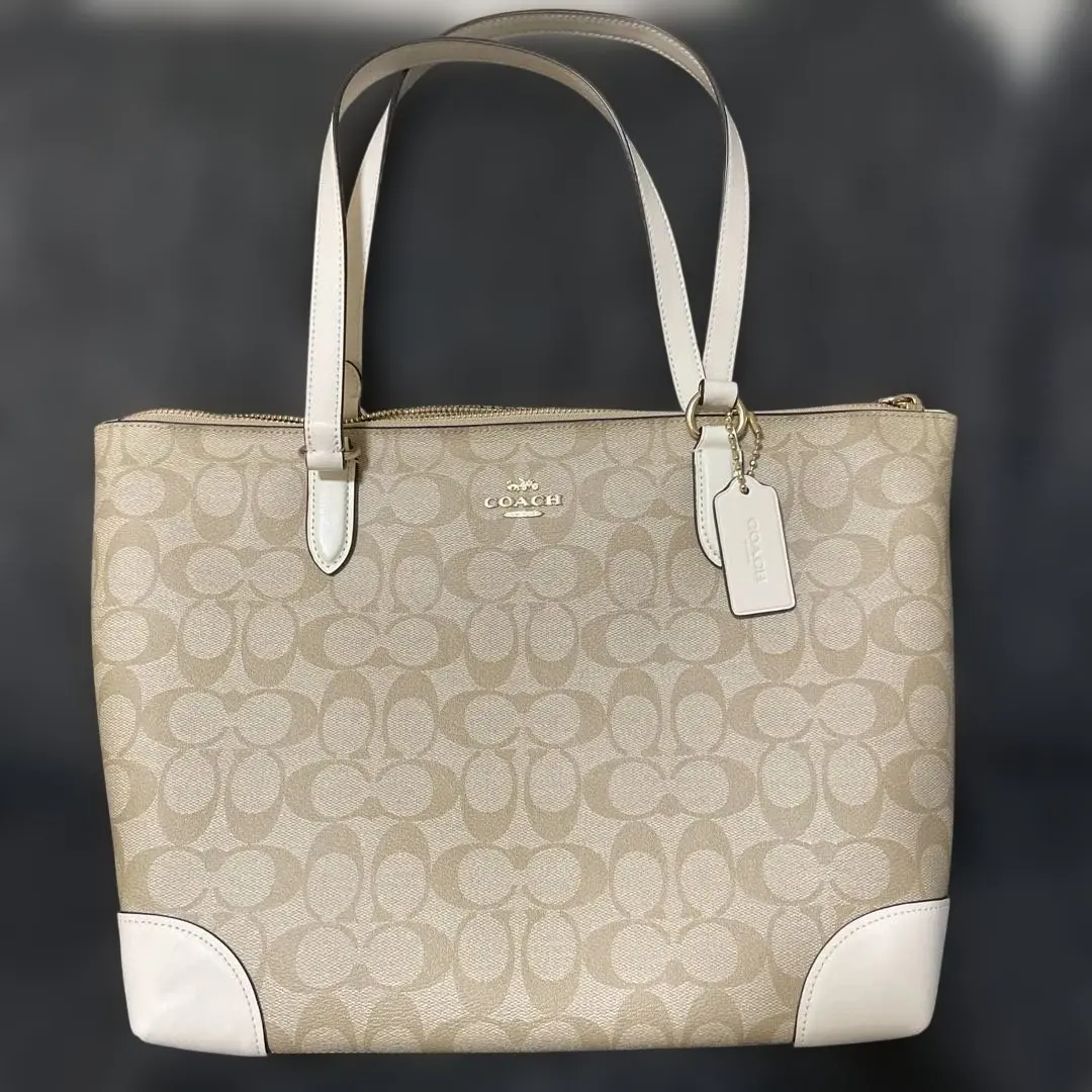 Thumbnail of ✨New✨ COACH Beige Logo Tote Bag - Reduced Price