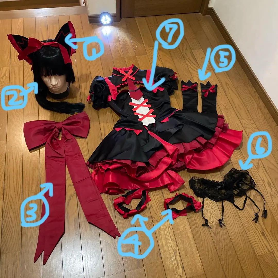 GATE ロゥリィ ウィッグ付きコスプレ衣装フルセット GATE ゲート 自衛隊 風 ロゥリィ・エム・マーキュリー コスプレ