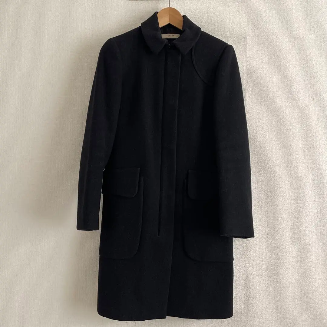 PRADA ブラック ウール ピーコート　44 2025年最新】PRADA ピーコート・ウールコートの人気アイテム