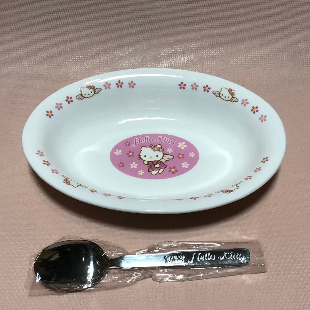 【レトロ】ハローキティ　エンジェル　コーヒースプーン&レスト1998年製　レトロ ◯ハローキティ 1998年製 エンジェルキティ スプーン＆レスト