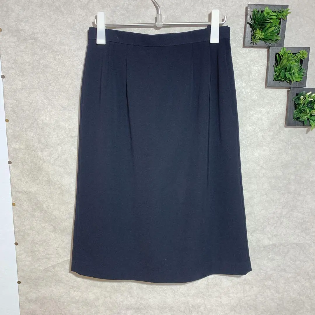 奧特蒙 (size12) 窄裙 側拉鍊 簡約 海軍藍 的縮圖