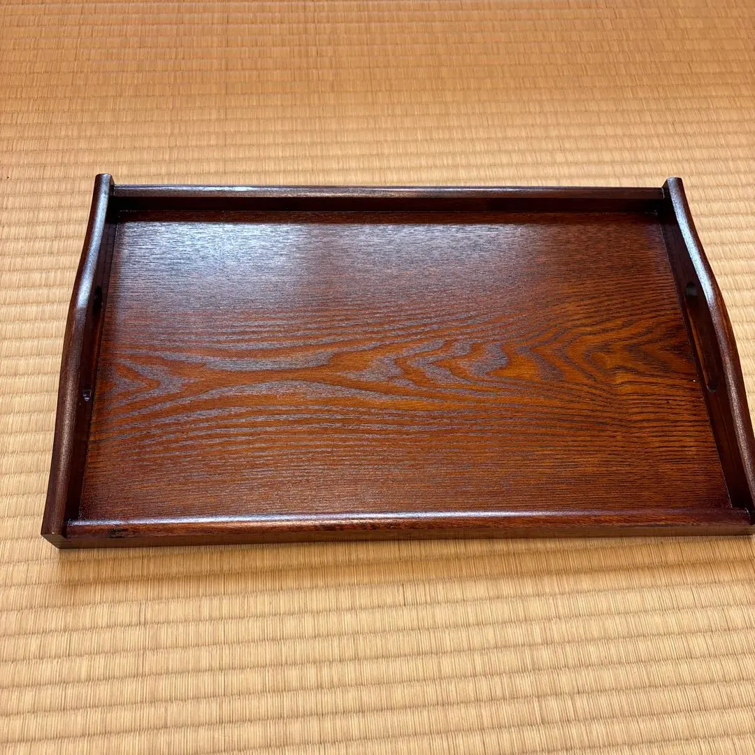 Thumbnail of Wooden Obon Tray, Tray with Handles, New, Unused