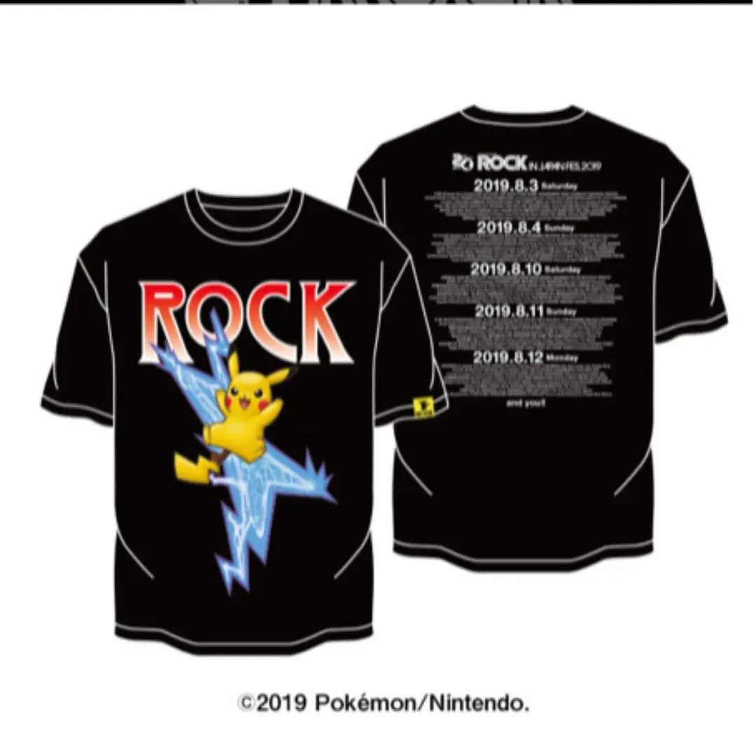 【プレミア】ロッキンジャパン2019限定 ピカチュウ ROCK TシャツLサイズ 新品 ロックインジャパン2019 ピカチュウ Tシャツ ポケモン m