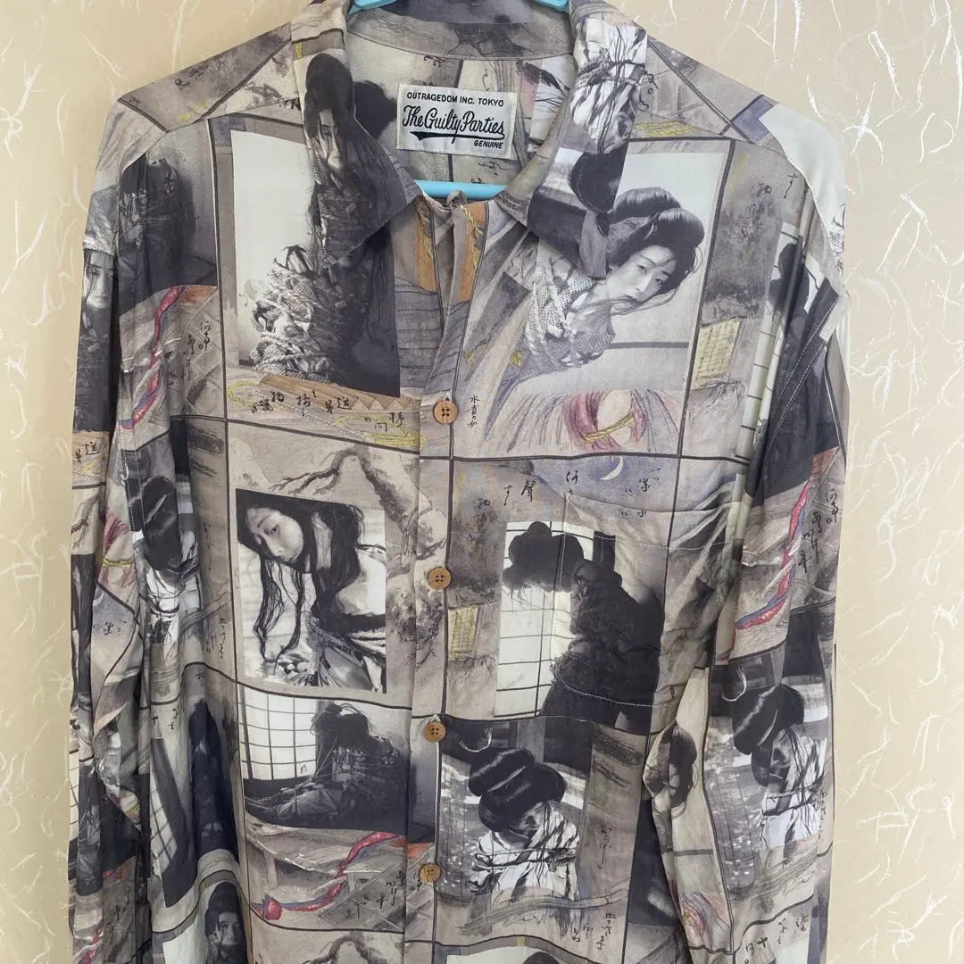 Thumbnail of Wacko Maria Hawaiian Aloha Onna Long Sleeve Blue Rain Binding XL Haruo Ito SM Showa