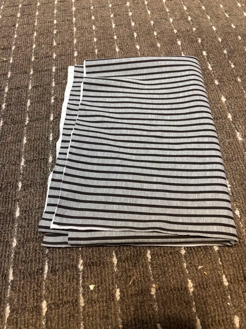 Thumbnail of Gray and black striped knit fabric