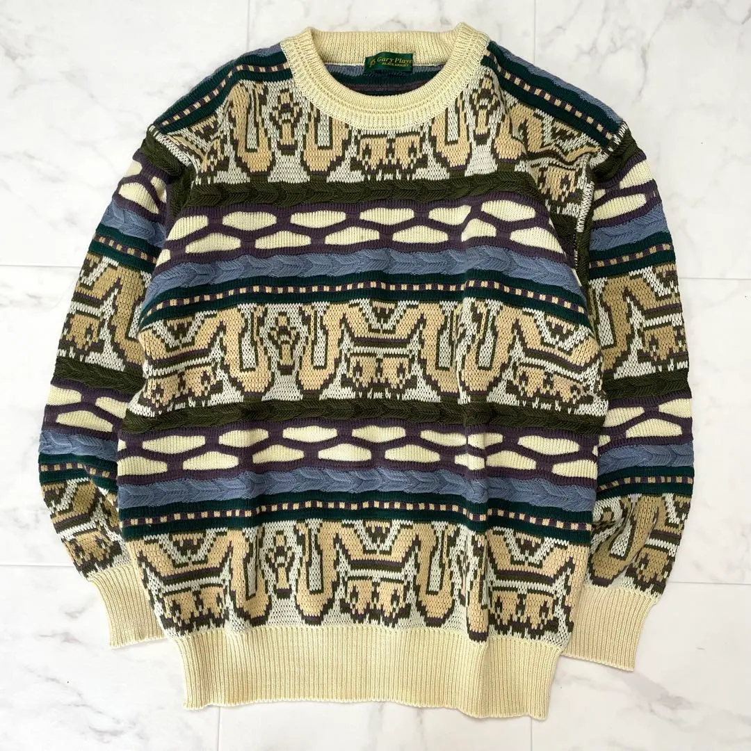 Thumbnail of Excellent condition Gary Player 3D design knit sweater, all-over pattern, size L