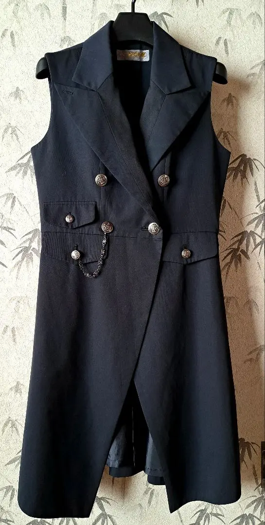 美品☆ATELIER BOZ コーネリアスロングベストジャケット　ネイビー Men's Giselle Long Jacket OP with Cape by Atelier Boz