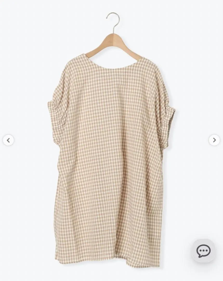 夏季新款 Samantha Mos2 格紋 短袖襯衫 米色 的縮圖