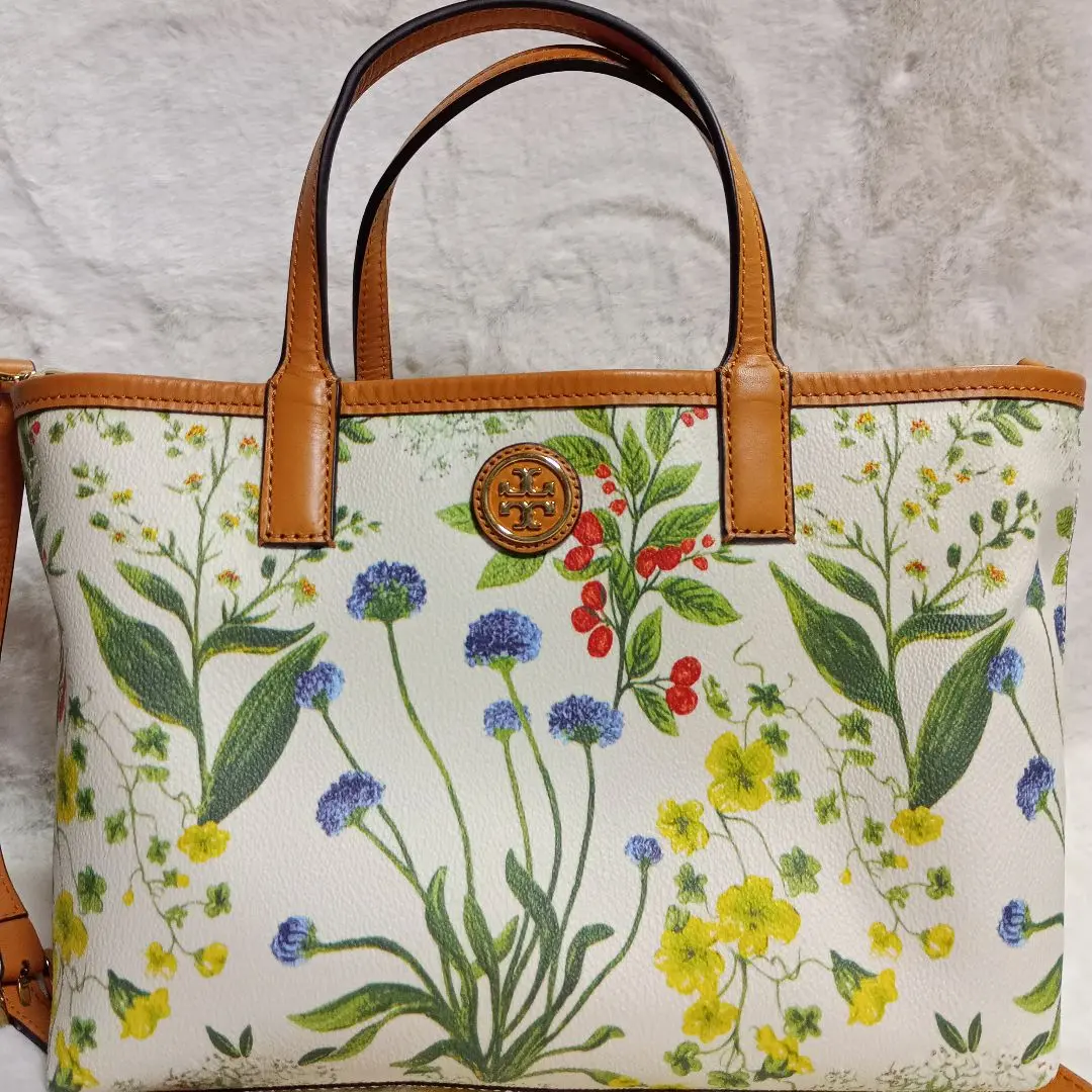希少 美品 トリーバーチ エラ ボタニカル トートバッグ 花柄