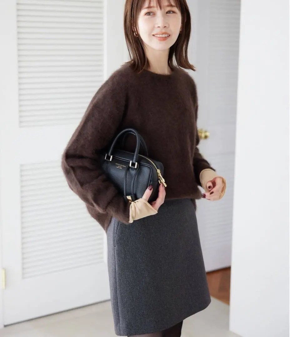 SLOBE IENA フォックスウールカシミヤプルオーバー　ブラウン 追加》フォックスカシミヤプルオーバー（ニット／セーター