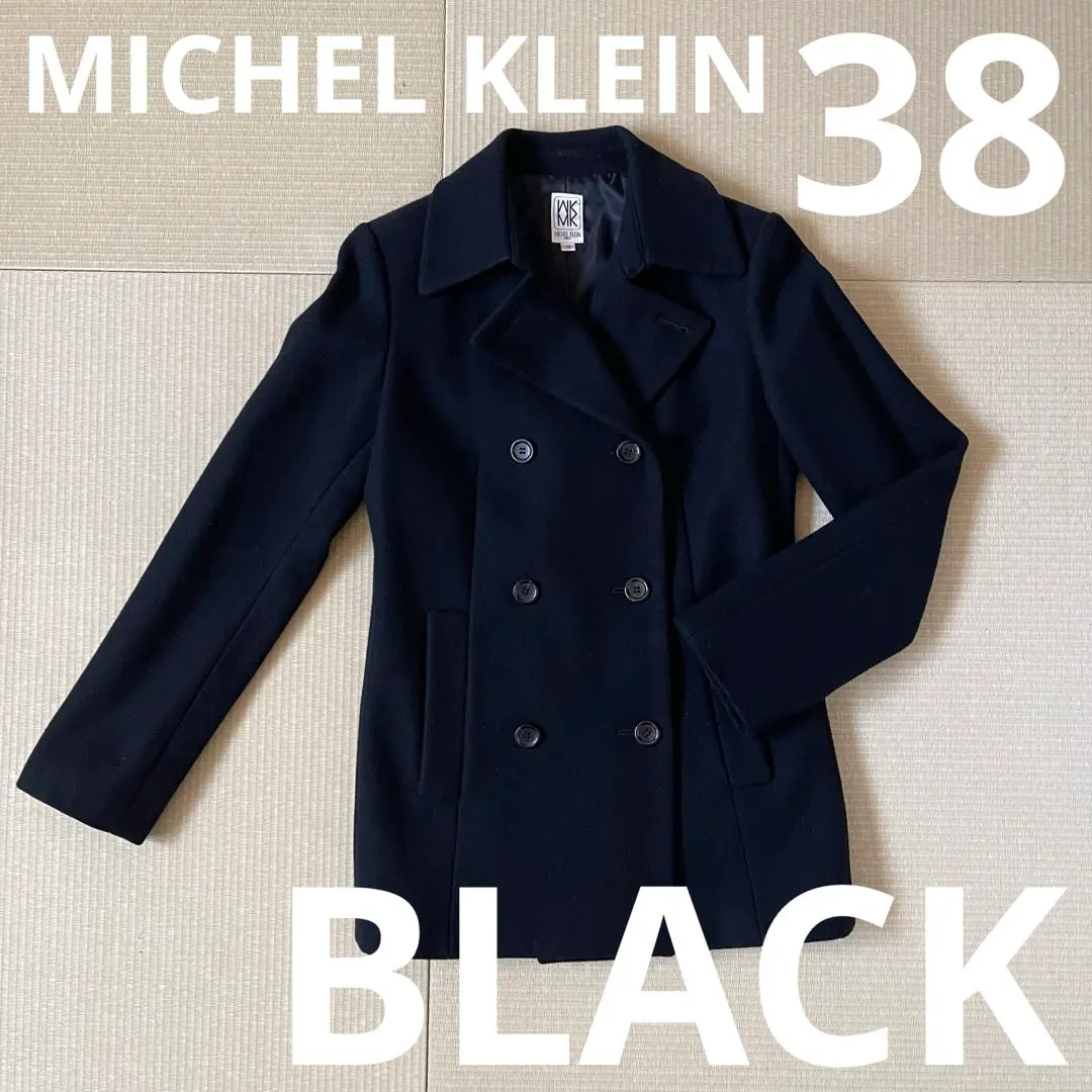 Thumbnail of Free shipping! MICHEL KLEIN wool black double-breasted pea coat size 38