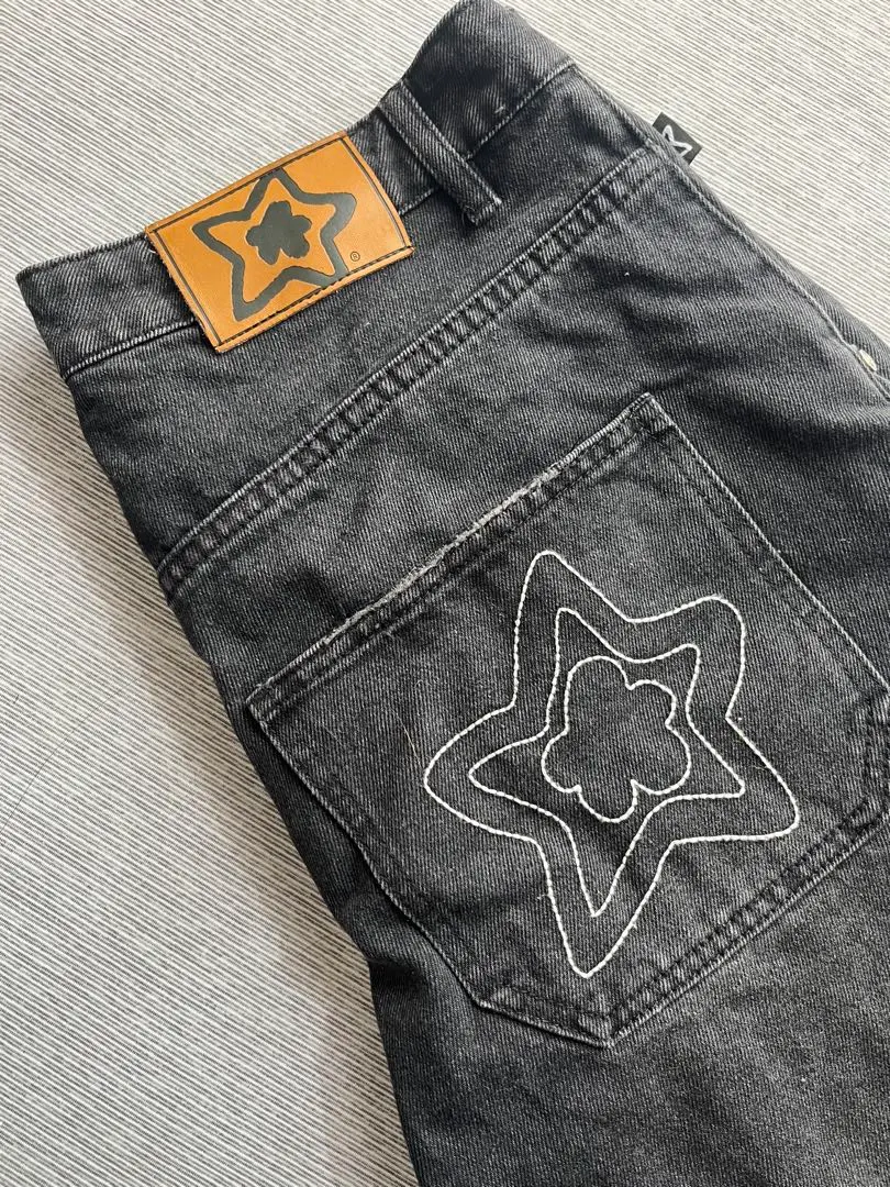 starteam デニムパンツ　チェーン刺繍 ブラック 34 starteam デニムパンツ チェーン刺繍 ブラック 34