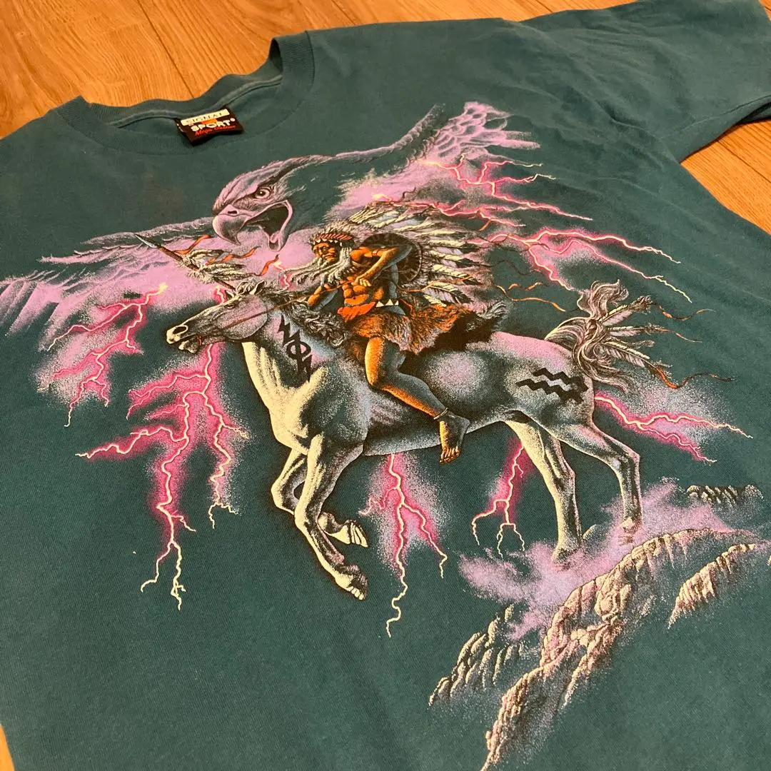 90s USA製　UNICORN ユニコーン　Ｔシャツ　Ｌ ブラック 90s AMERICAN THUNDER 