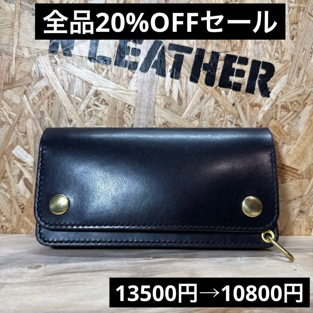 Thumbnail of 180 Custom Tracker Wallet Himeji Leather Oil Leather Brass