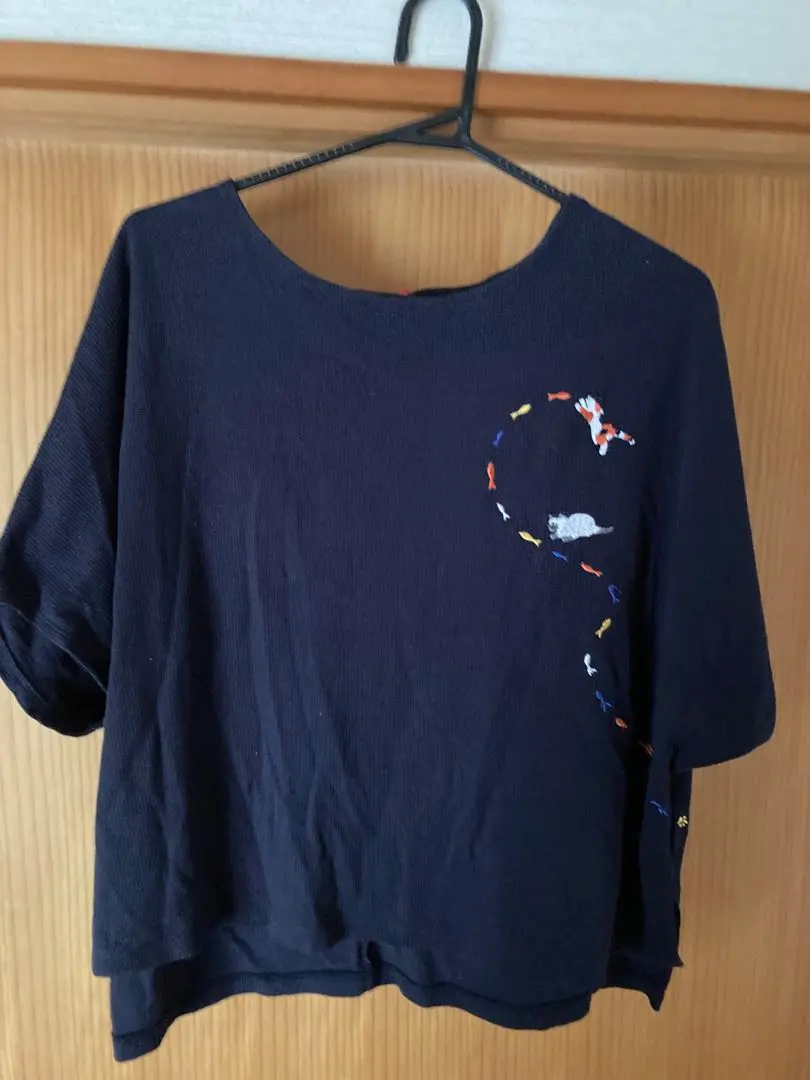 Thumbnail of Embroidered Design Navy T-shirt