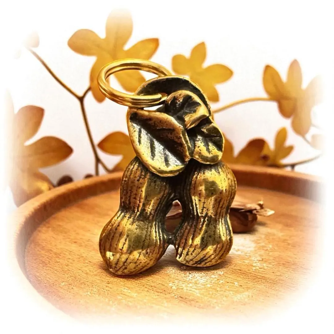 Thumbnail of Brass, Two Peanuts, Keyholder, Keyring, Wealthy, Good Fortune