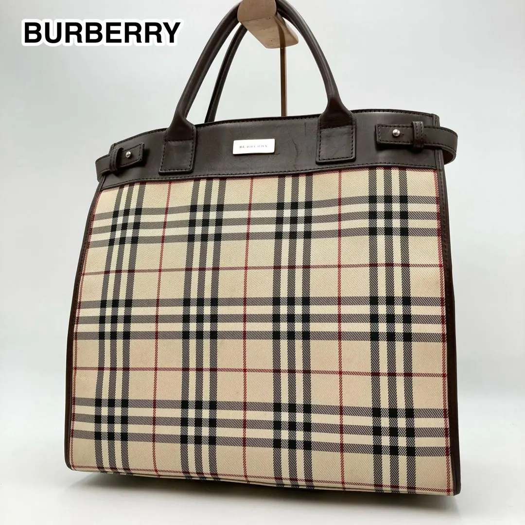 Thumbnail of Excellent condition ✨ BURBERRY tote bag, vertical, Nova Check, beige, logo plate