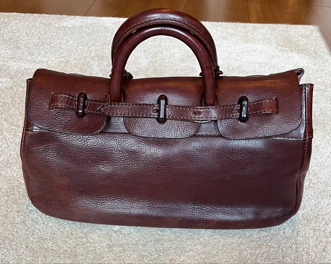 Thumbnail of [Rare Item] genten Tosca Leather Flap Handbag, Dark Brown