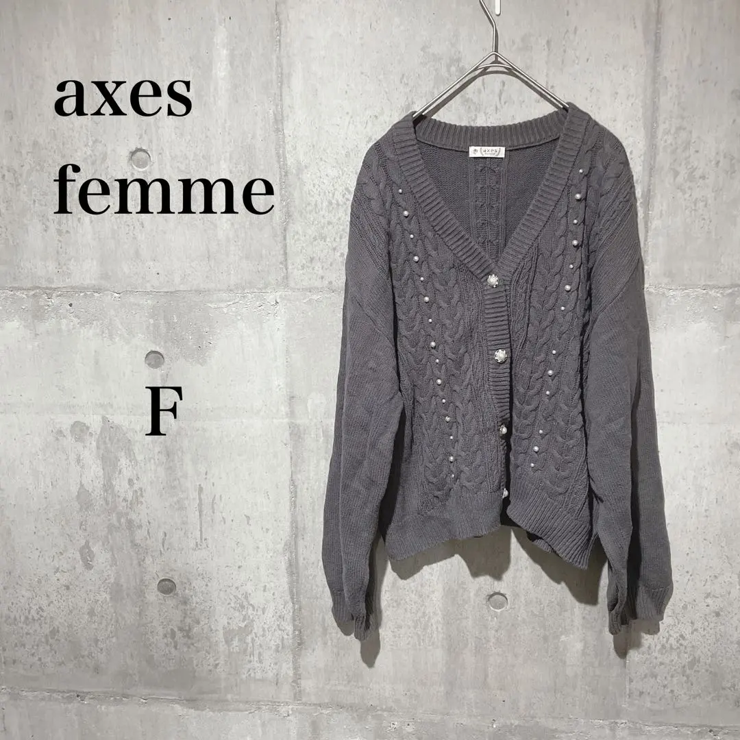 Thumbnail of 592✳︎axes femme✳︎ Cardigan Knit Sweater Long Sleeve Button Cotton