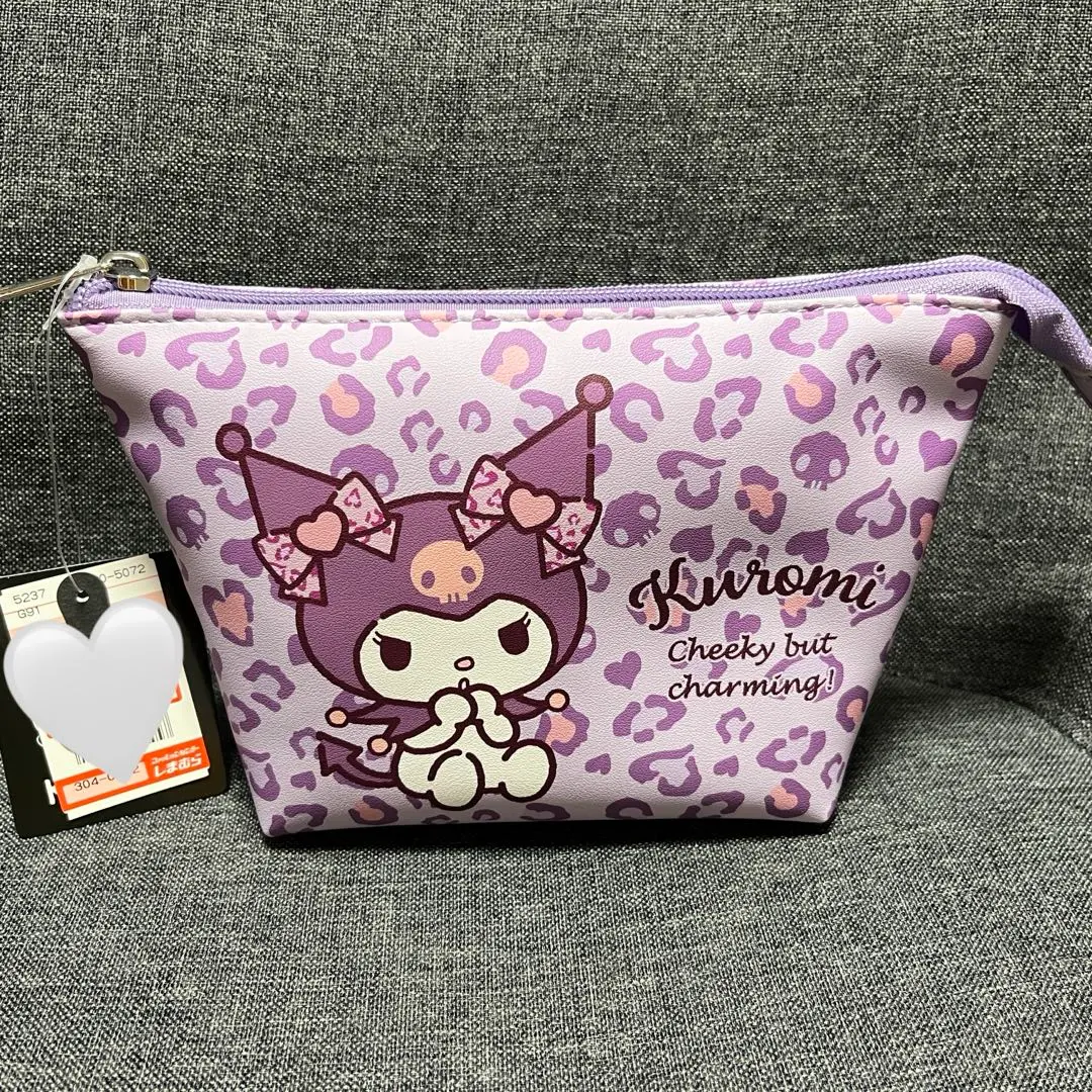 三麗鷗 島村 黑咪 化妝包 豹紋 的縮圖