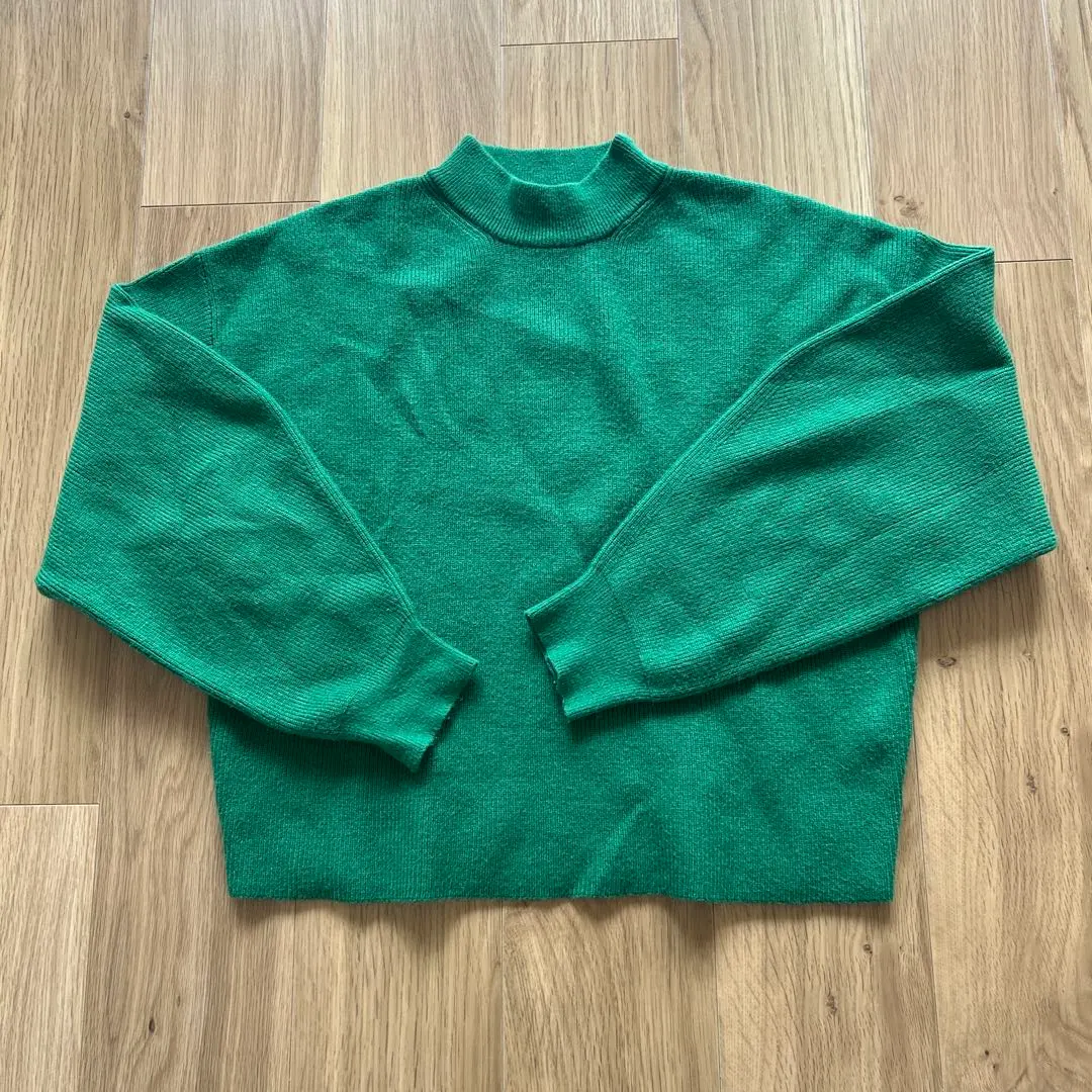 Thumbnail of MOUSSY Green High Neck Cropped Sweater