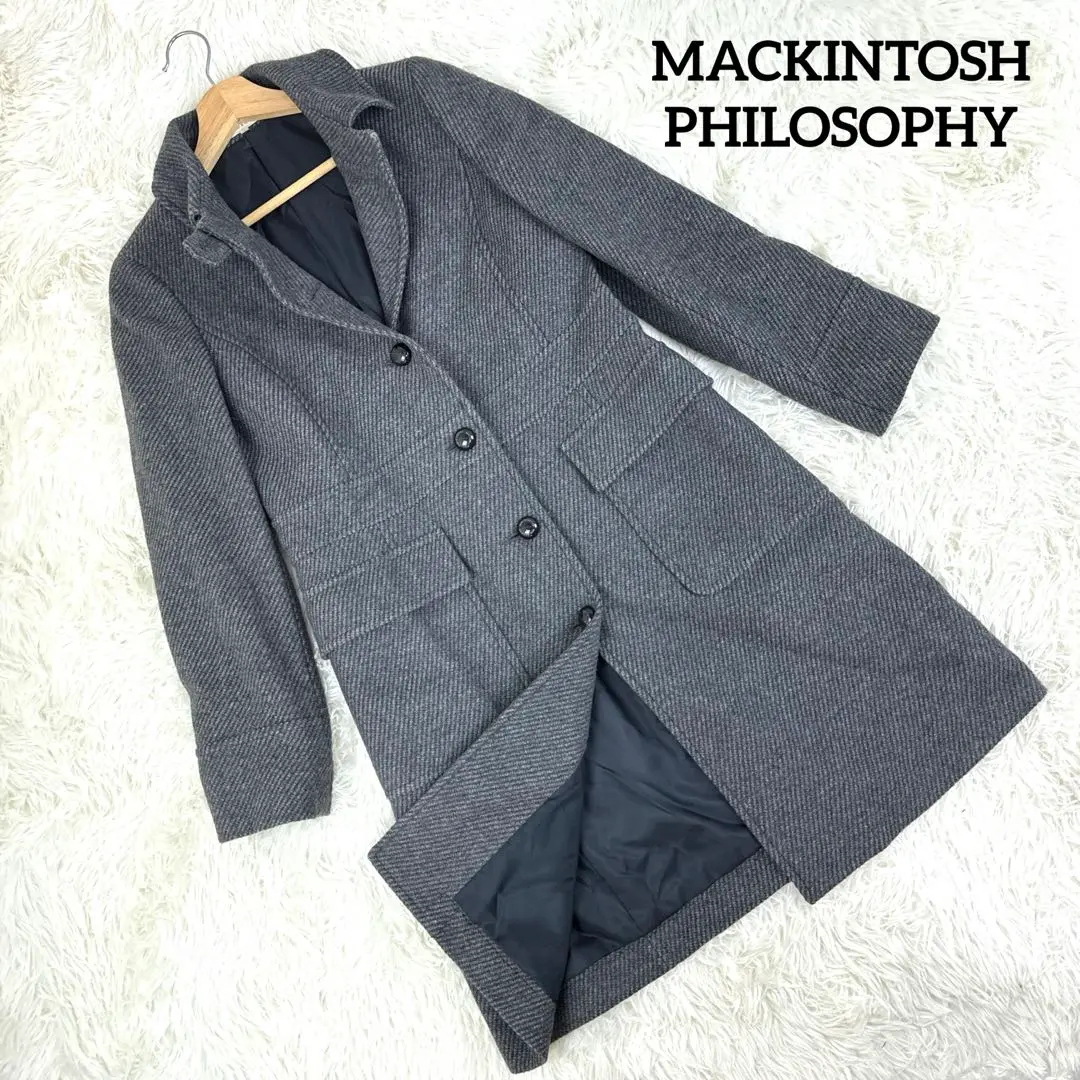 MACKINTOSH PHILOSOPHY ネイビー ピーコート【新品未使用】 未使用✨ マッキントッシュ ステンカラーコート ゴム引き