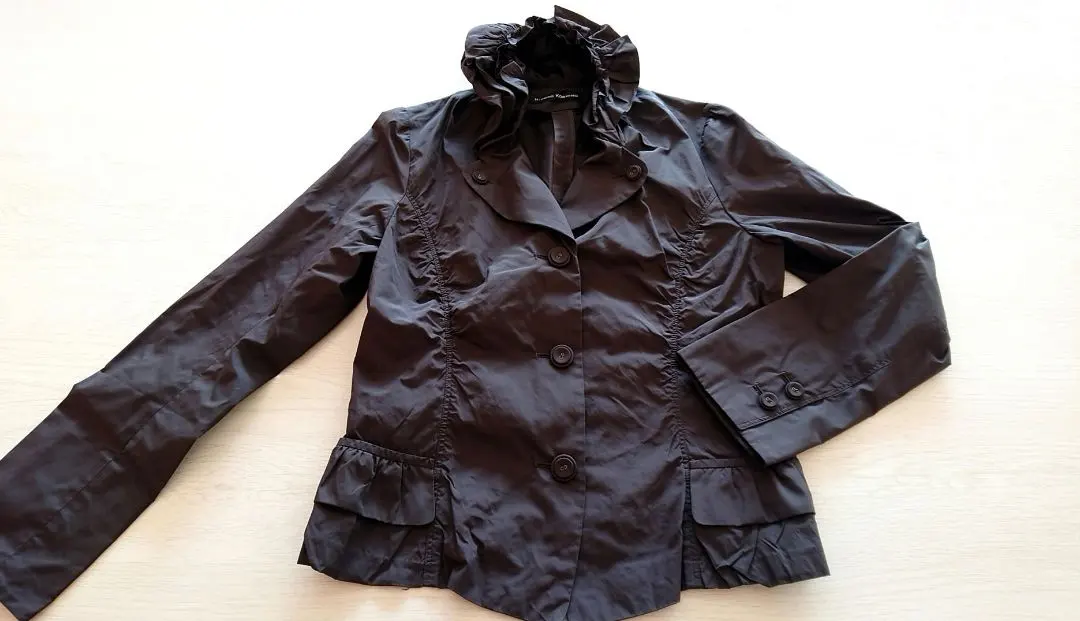 Thumbnail of Hiroko Koshino Frill Jacket Dark Brown (Almost Black) 40 Elegant