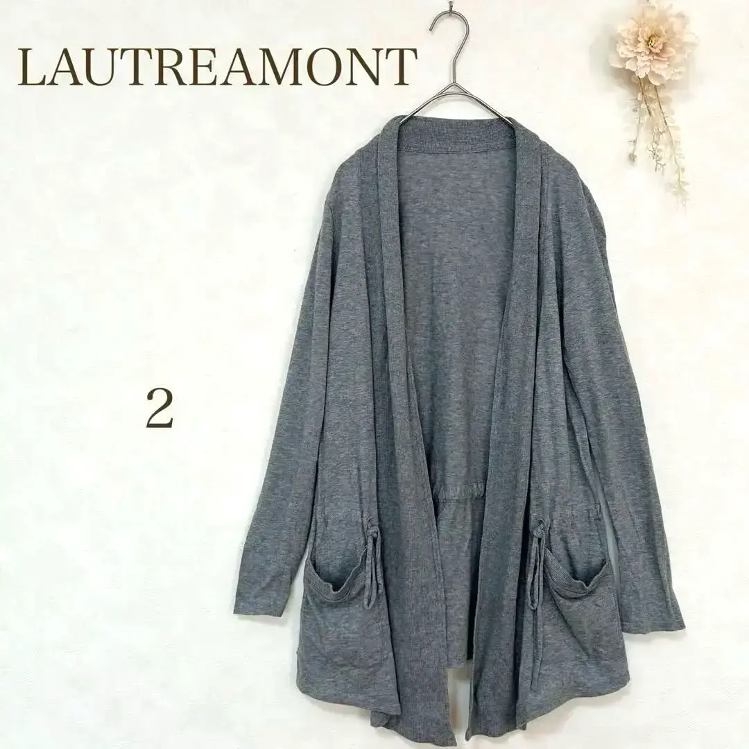 Thumbnail of LAUTREAMONT Cardigan Bolero Long Sleeve Gray Layered Natural Cotton Blend