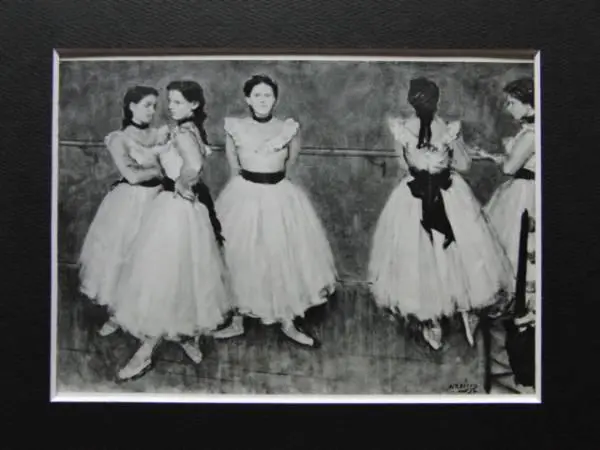 小磯良平、踊子群像、希少画集画、状態良好、新品高級額装付 R.KOISO 小磯良平 踊りの前 状態良好 新品額付き