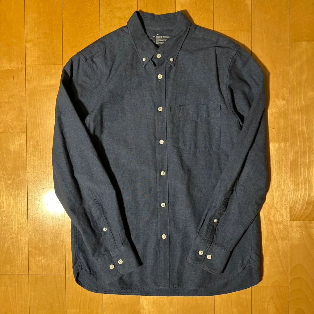 Thumbnail of MUJI (Muji) Oxford Button-Down Shirt M Navy Long Sleeve