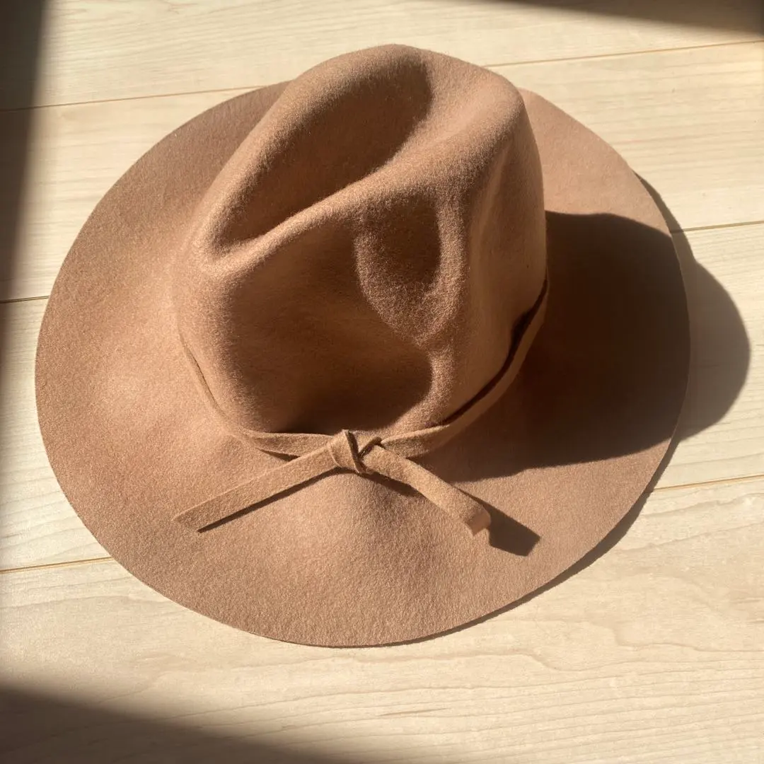 Thumbnail of Beige Wool Felt Hat with Ribbon