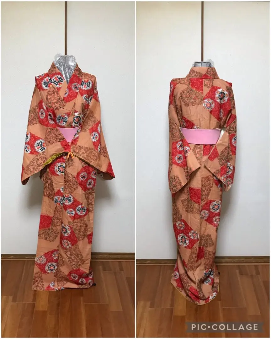 Thumbnail of Antique with original stitching! Floral arabesque & patterned tortoise shell design, lined (autumn/winter weight)