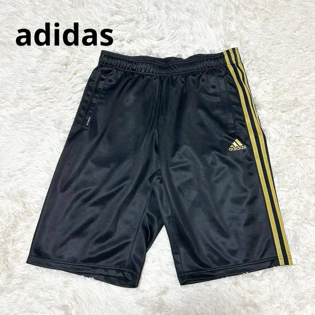 Thumbnail of ✨Excellent Condition✨ Adidas Size M Adidas Half Pants Black Gold 3 Stripes