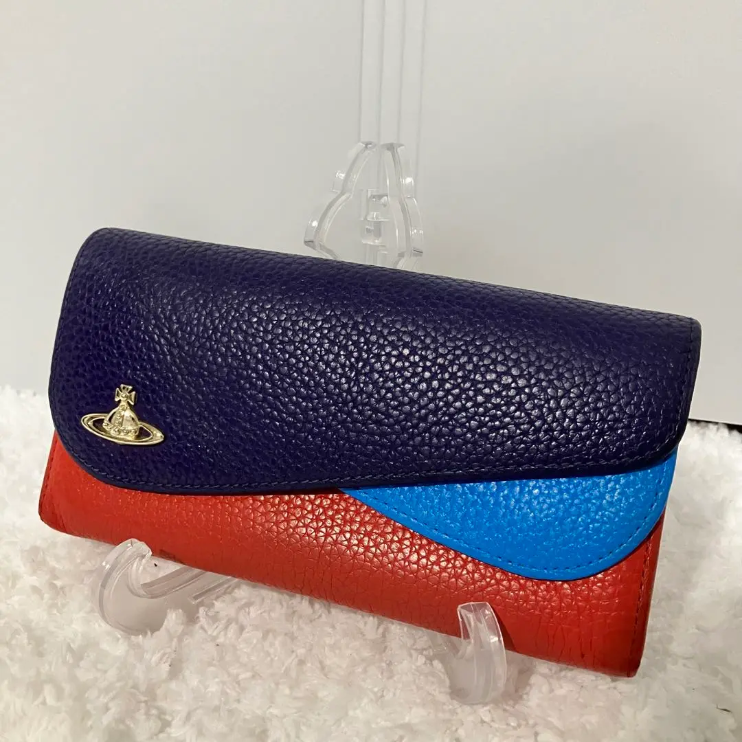 Vivienne Westwood ダブルフラップ トリコロールカラー配色長財布 2025年最新】ヴィヴィアンウエストウッド ダブルフラップ 長財布