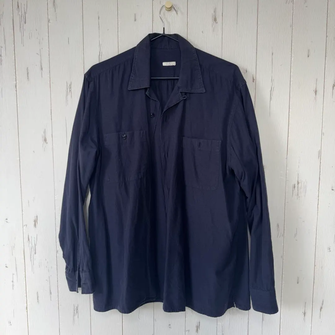 COMOLI 棉質法蘭絨襯衫 2 NAVY 的縮圖