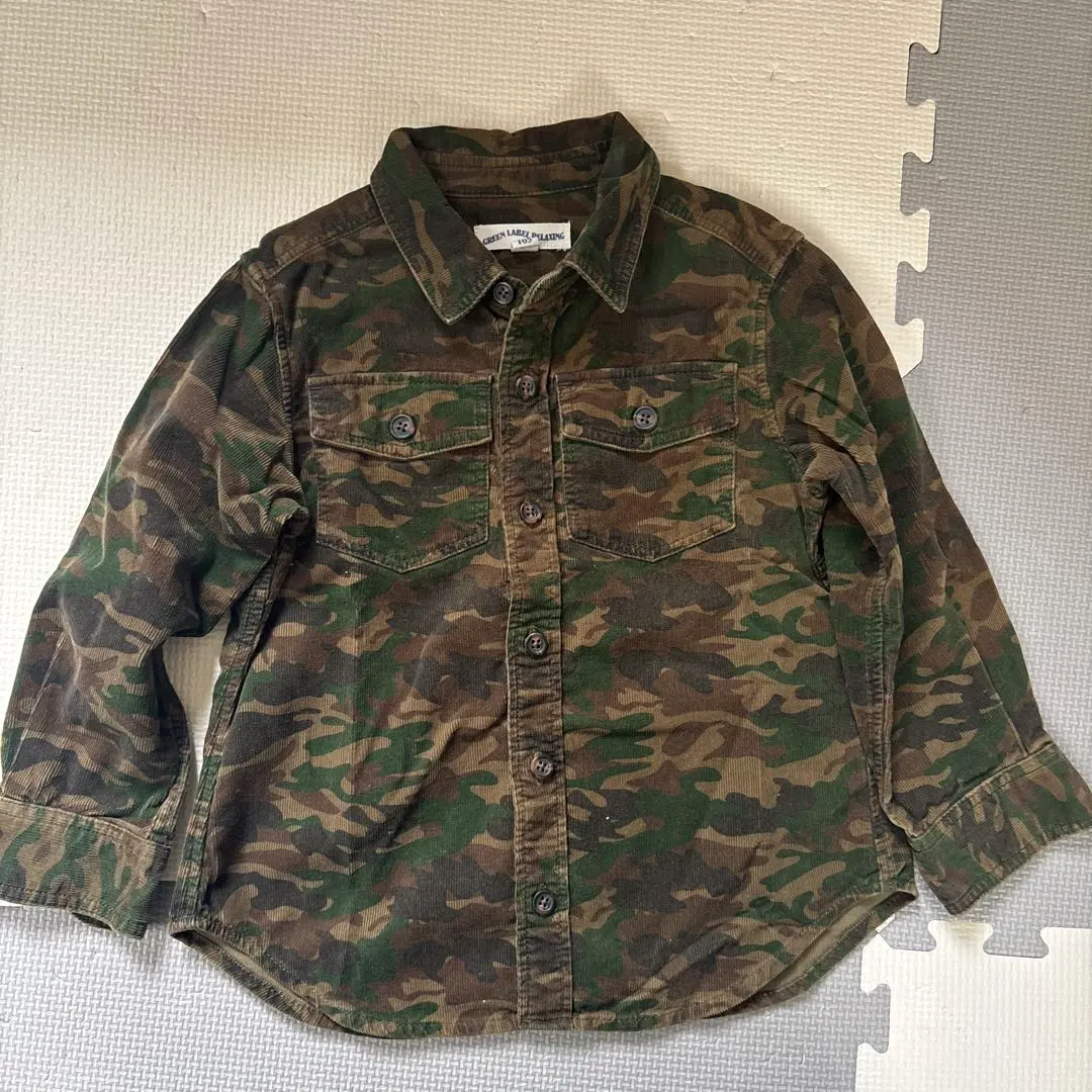Thumbnail of Green Label Relaxing Camouflage Pattern Long Sleeve Corduroy Shirt 105