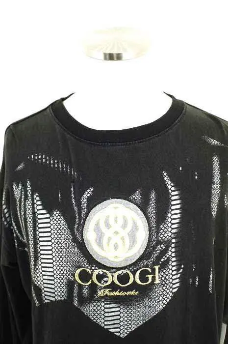 COOGI クージー 胸刺繍 総柄 長袖Tシャツ ビンテージ ヴィンテージ 激レア】COOGI クージー イタリア製 90s ヴィンテージ ナイロン