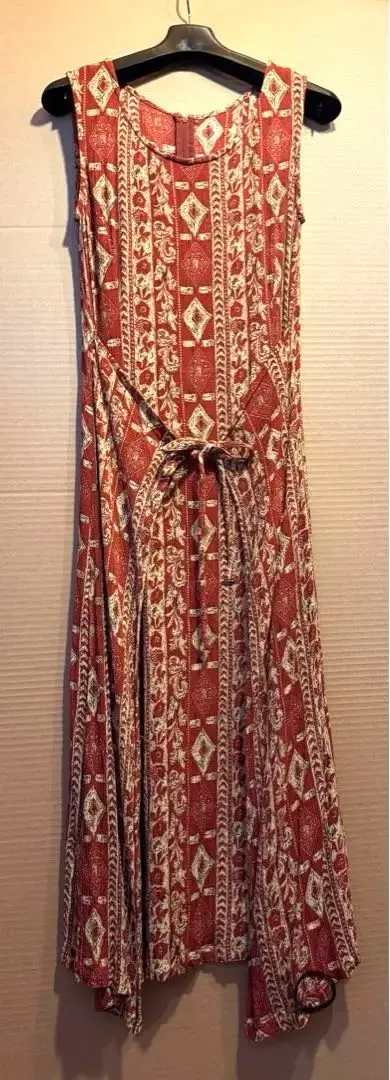 民族風連衣裙 紅色 的縮圖