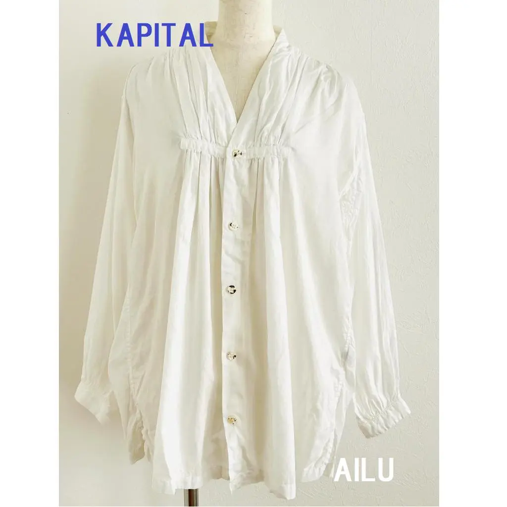 美品★KAPITAL フリル付きホワイトシャツ 美品☆KAPITAL フリル付きホワイトシャツ - メルカリ