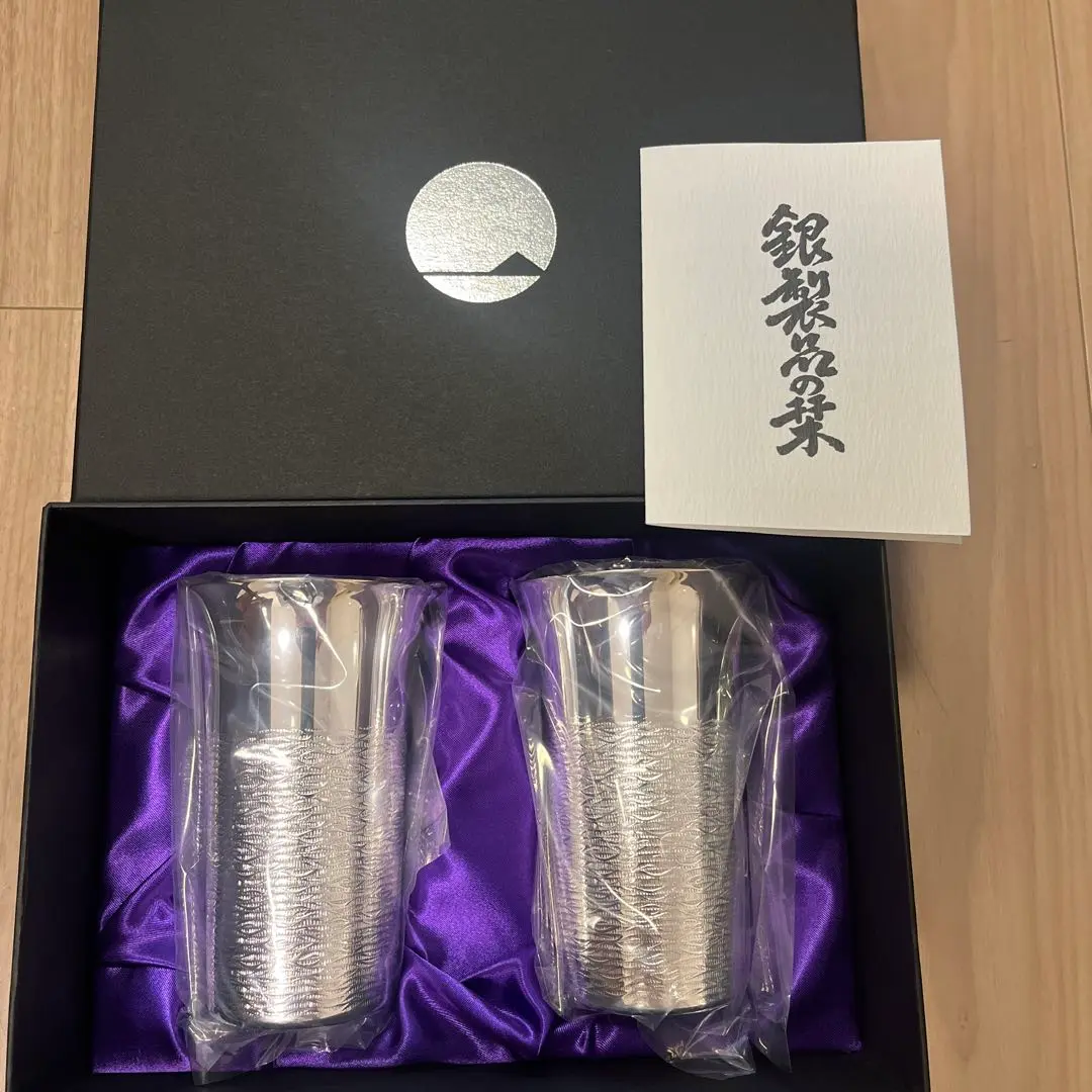 工芸品　銀製品　燕市　早川器物　銀製タンブラー　Lサイズ　ペアセット Amazon.co.jp: ノーブランド品早川器物高級銀製タンブラーL