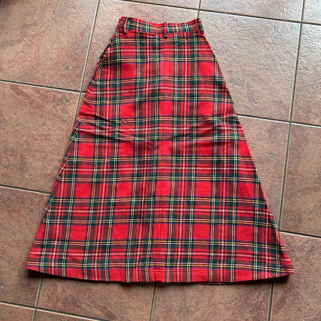Thumbnail of Vintage) PINK HOUSE Tartan Check Long Flare Skirt, Red