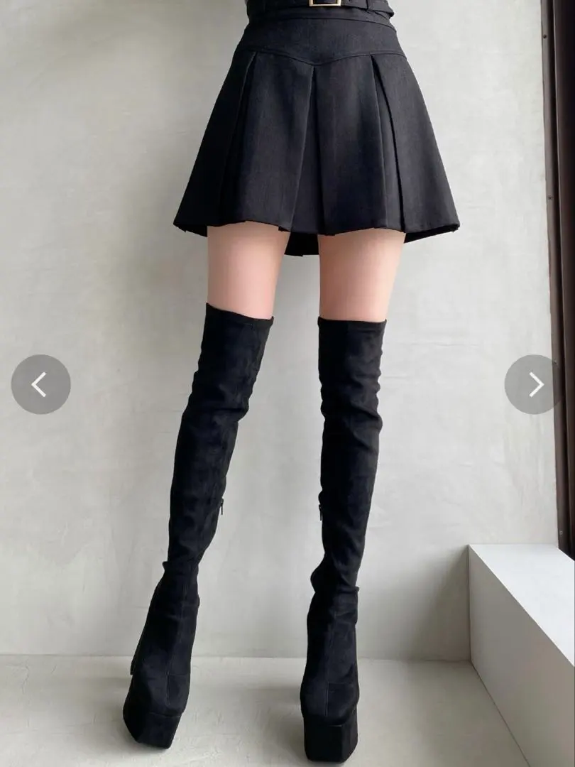 ね*ま様 RESEXXY ブラック ハイヒールブーツ M リゼクシー RESEXXY ピンヒールロングブーツ （ブラック